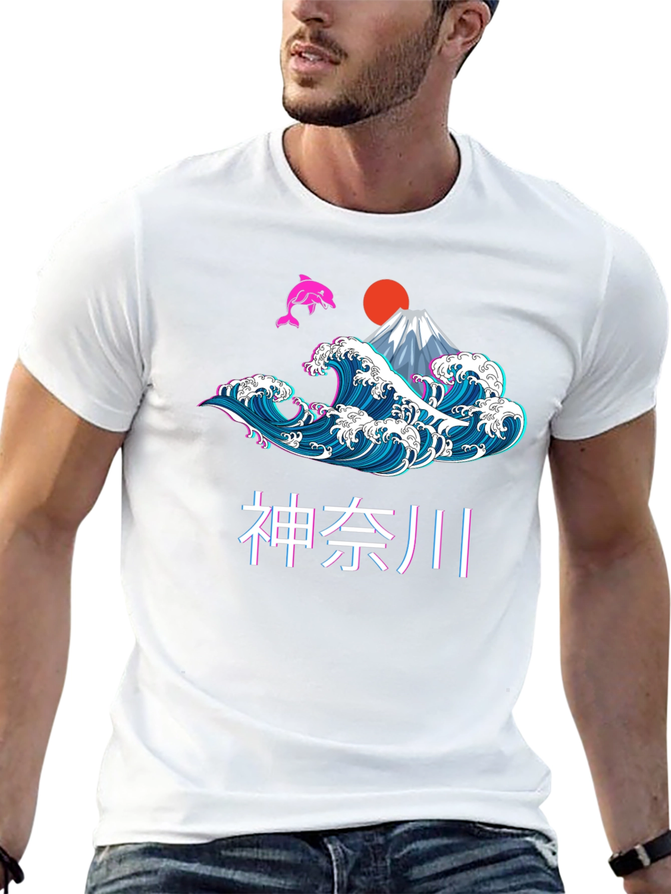 Kanagawa Wave Graphic Tee - Retro Japanese Style