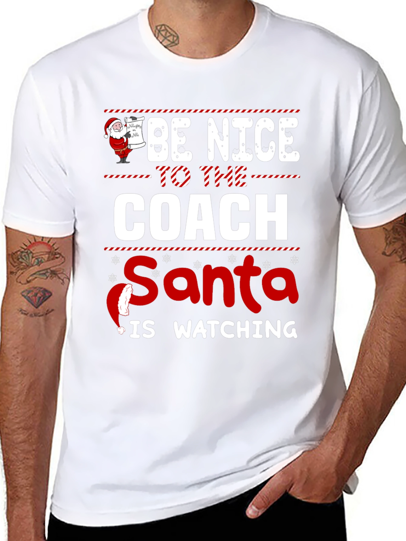 Be Nice to the Coach Santa Is Watching T-Shirt