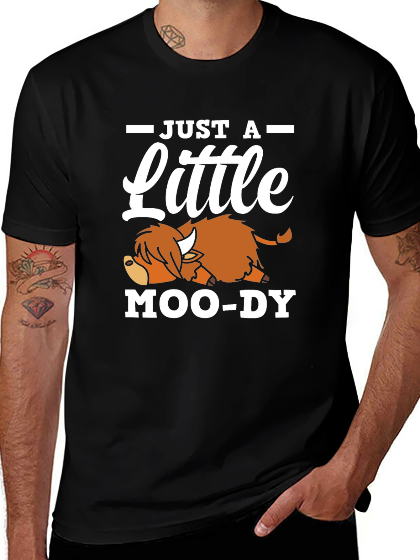 Just A Little Moo-Dy T-Shirt Black