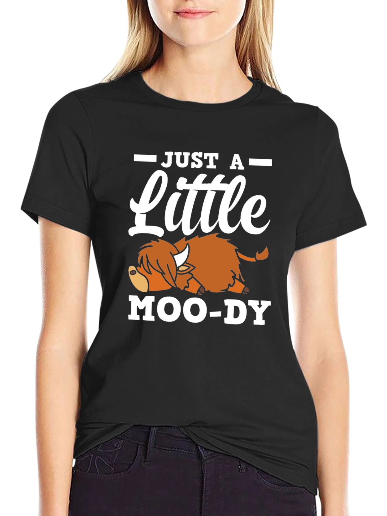 Just A Little Moo-Dy T-Shirt Black
