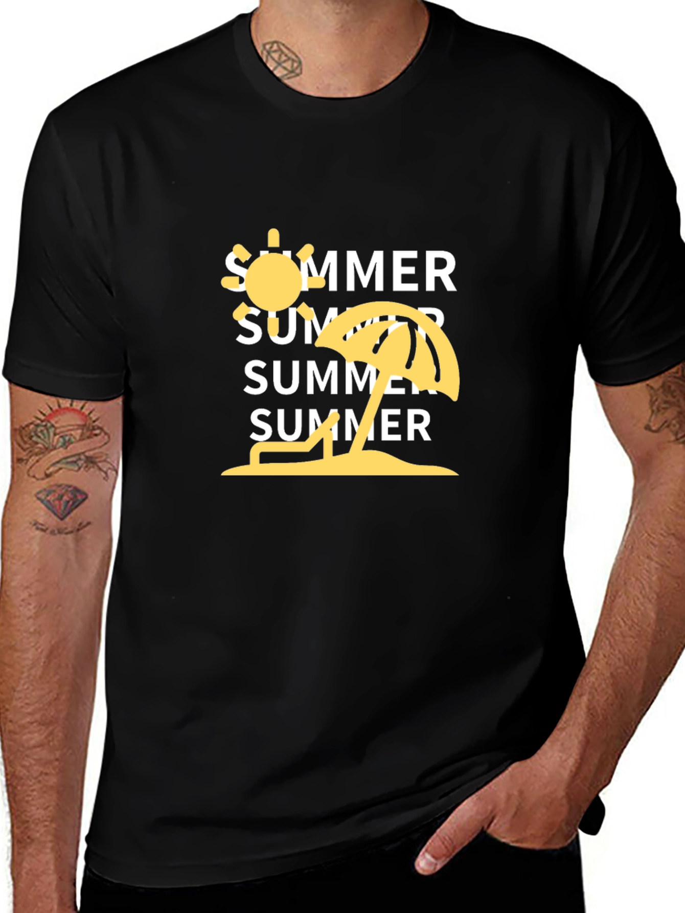 Summer Vibes Graphic Tee - Stylish Black T-Shirt