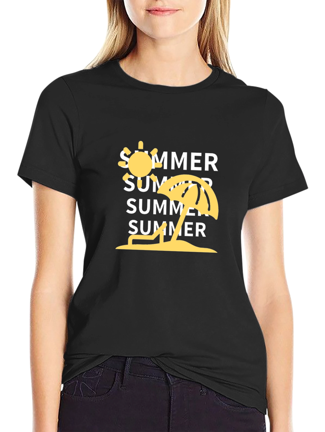 Summer Vibes Graphic Tee - Stylish Black T-Shirt