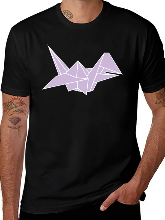 Origami Crane Graphic Tee - Mens Black T-Shirt