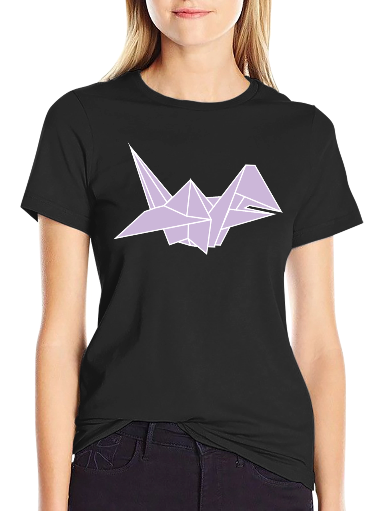 Origami Crane Graphic Tee - Mens Black T-Shirt