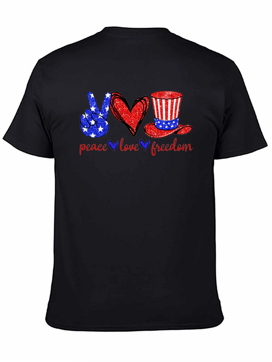 Peace Love Freedom Patriotic T-Shirt