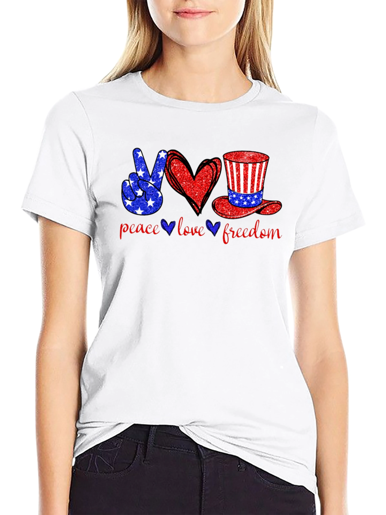 Peace Love Freedom Patriotic T-Shirt