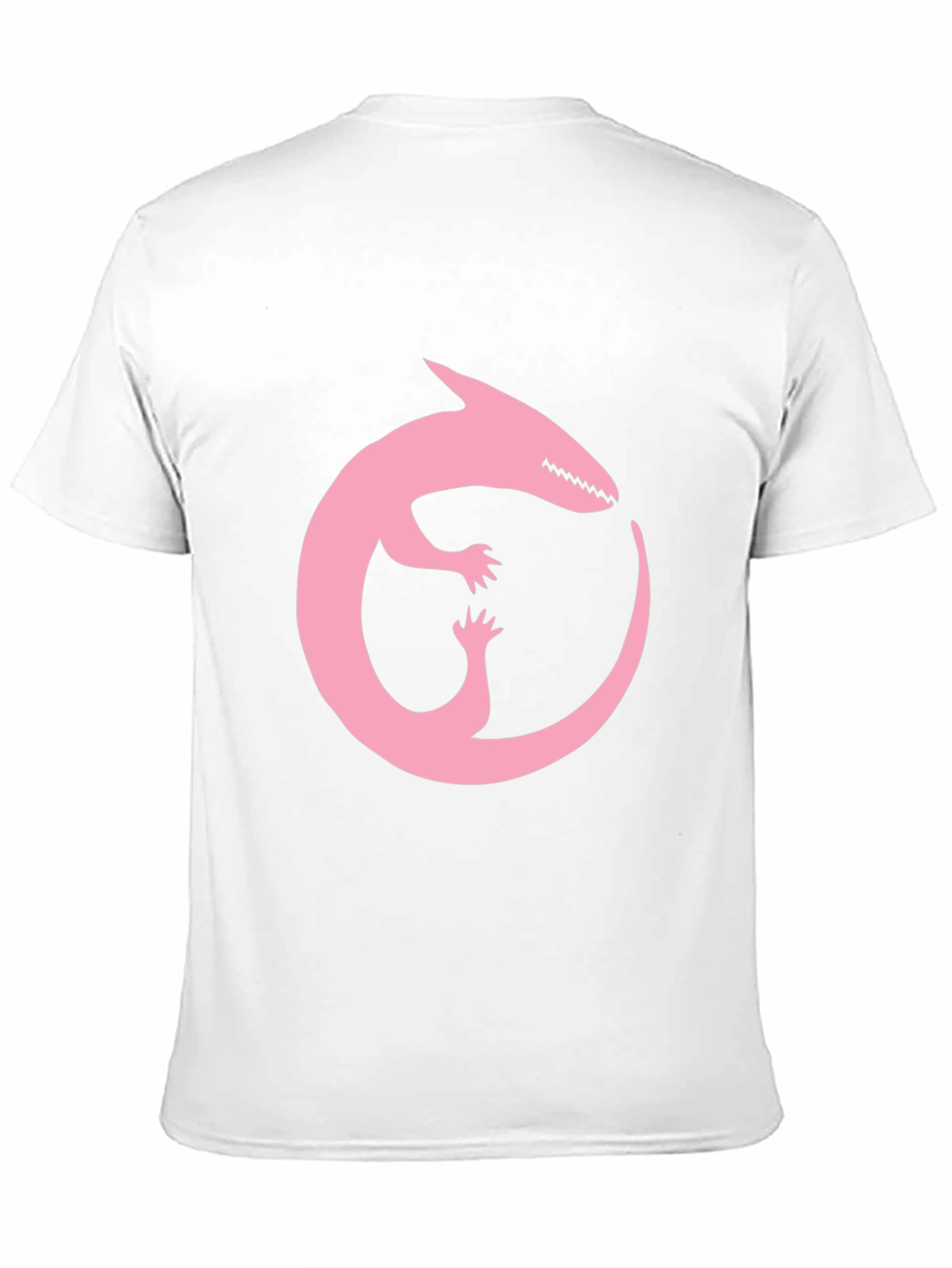 Pink Dinosaur Ouroboros Black T-Shirt