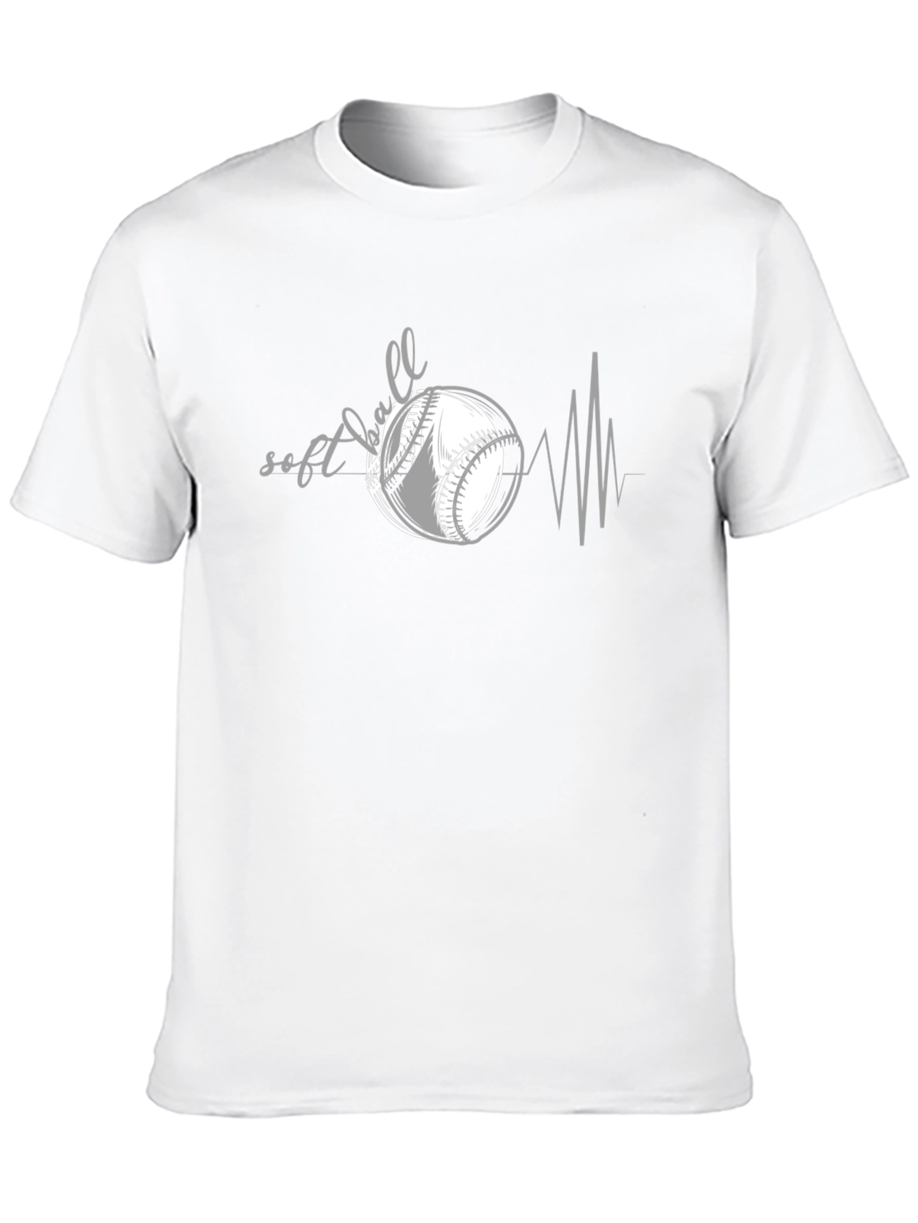 Softball Heartbeat Graphic Tee - Baseball Lover Shirt