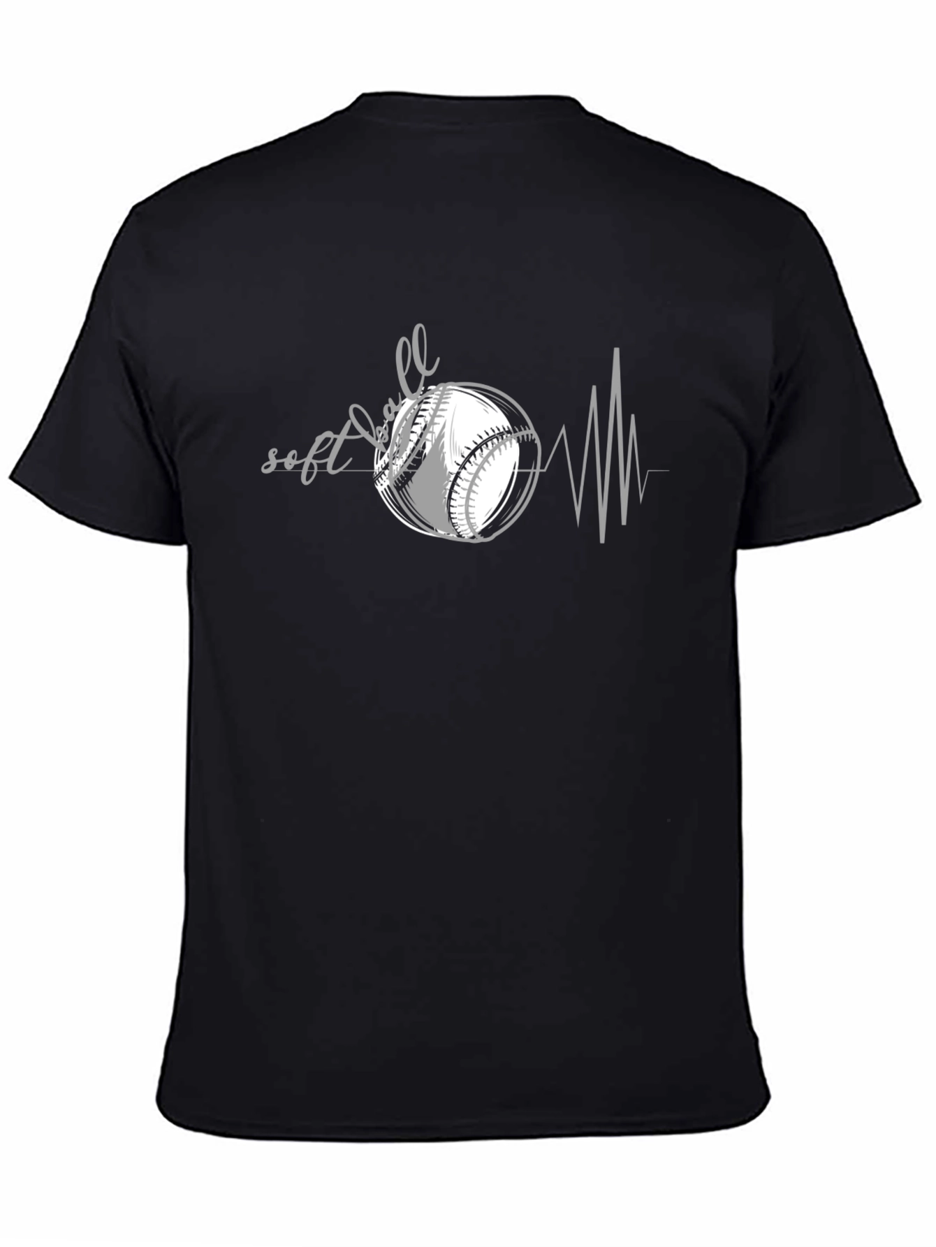 Softball Heartbeat Graphic Tee - Baseball Lover Shirt