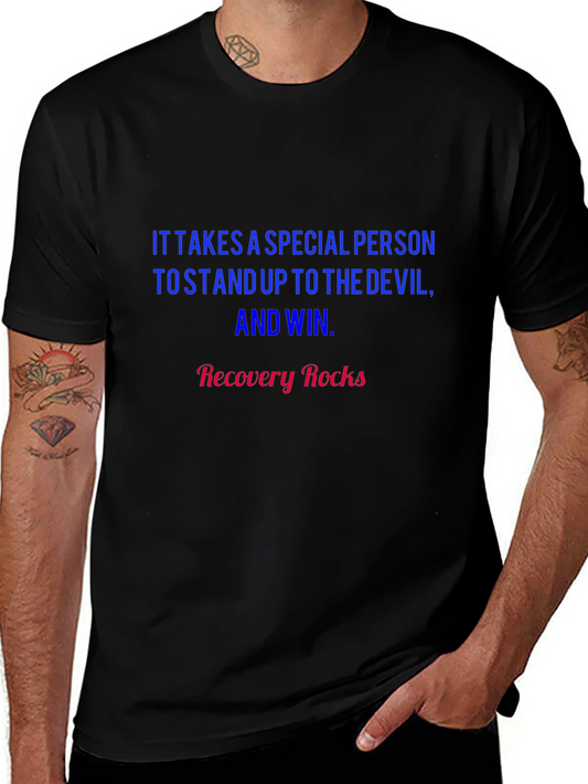 Recovery Rocks T-Shirt: Stand Up and Win