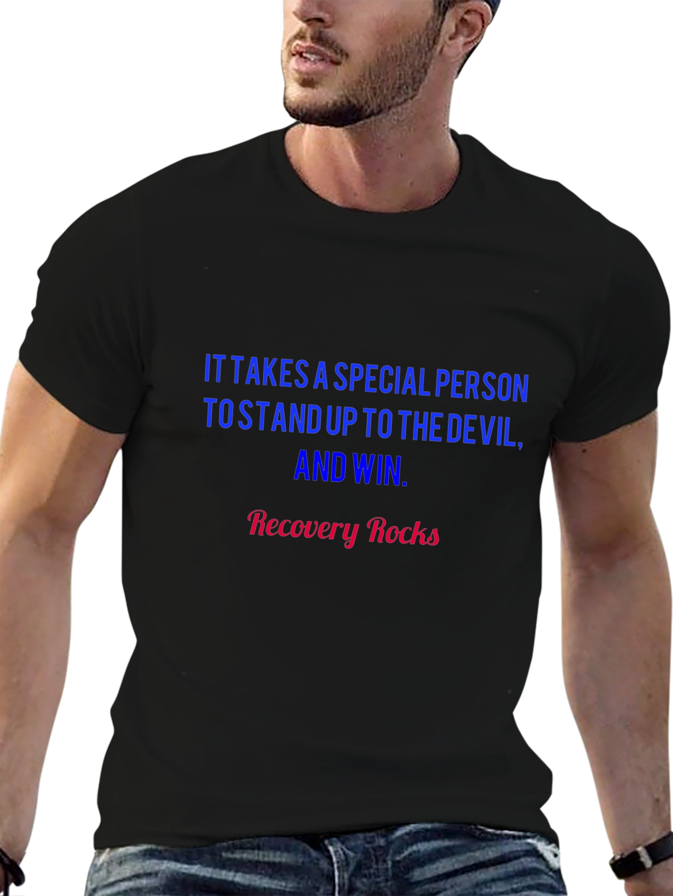 Recovery Rocks T-Shirt: Stand Up and Win