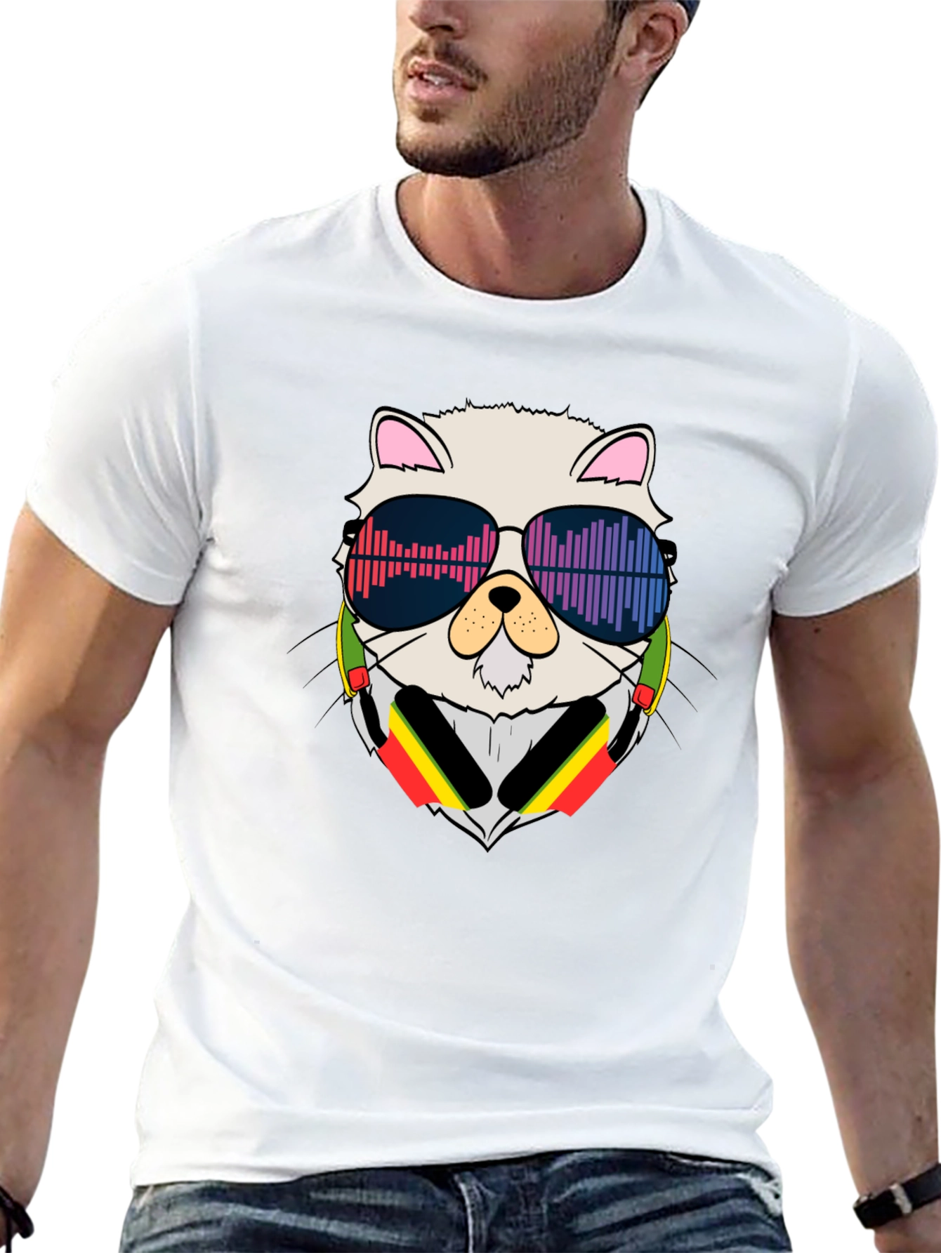 Cool Cat DJ Black T-Shirt