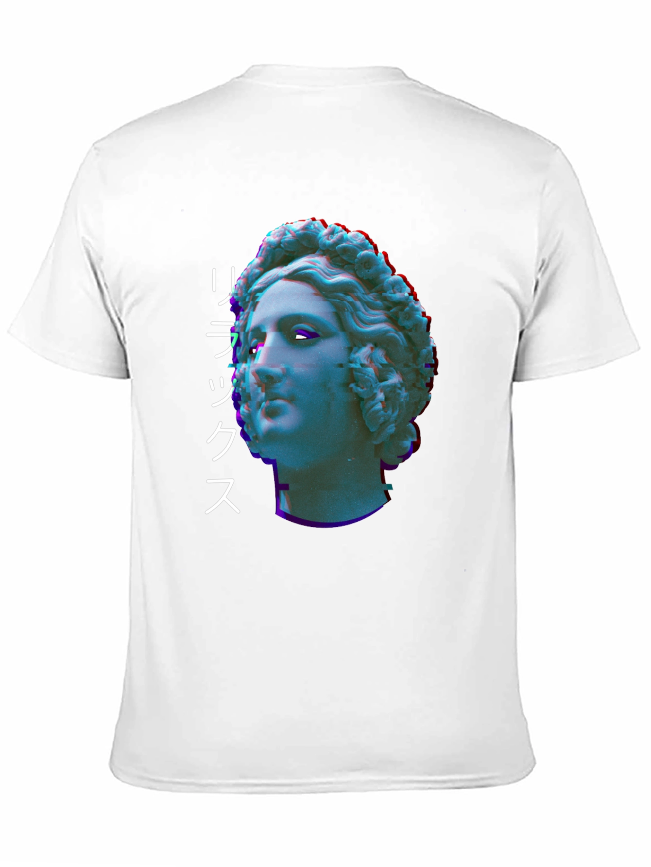 Statue Head Glitch Graphic Tee - Relax Aesthetic
