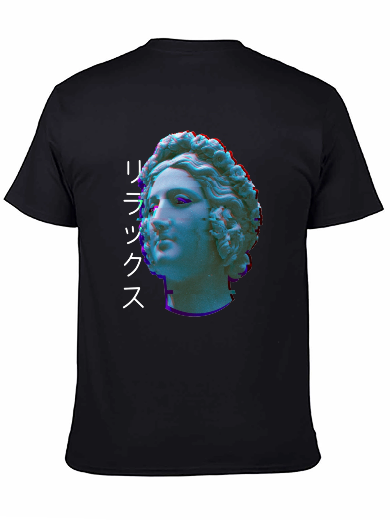 Statue Head Glitch Graphic Tee - Relax Aesthetic