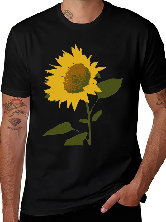 Sunflower Graphic Tee - Stylish Black Cotton Shirt