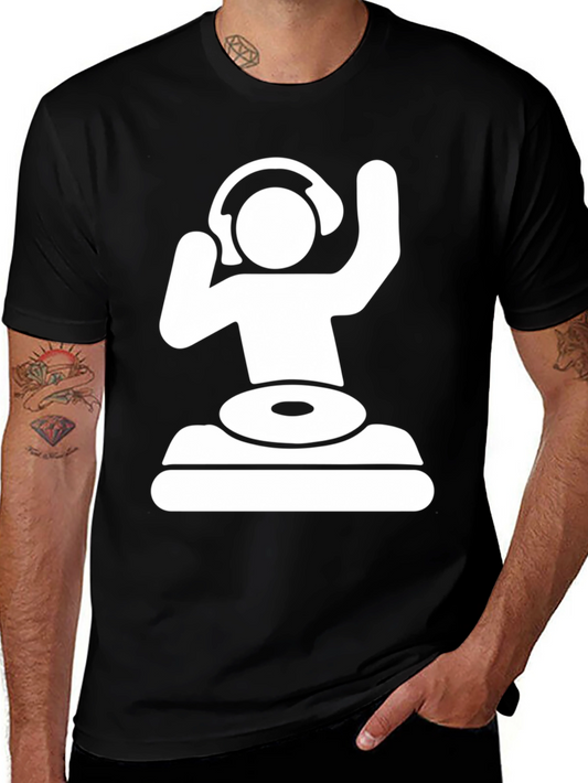 DJ Graphic Tee - Black Crew Neck T-Shirt