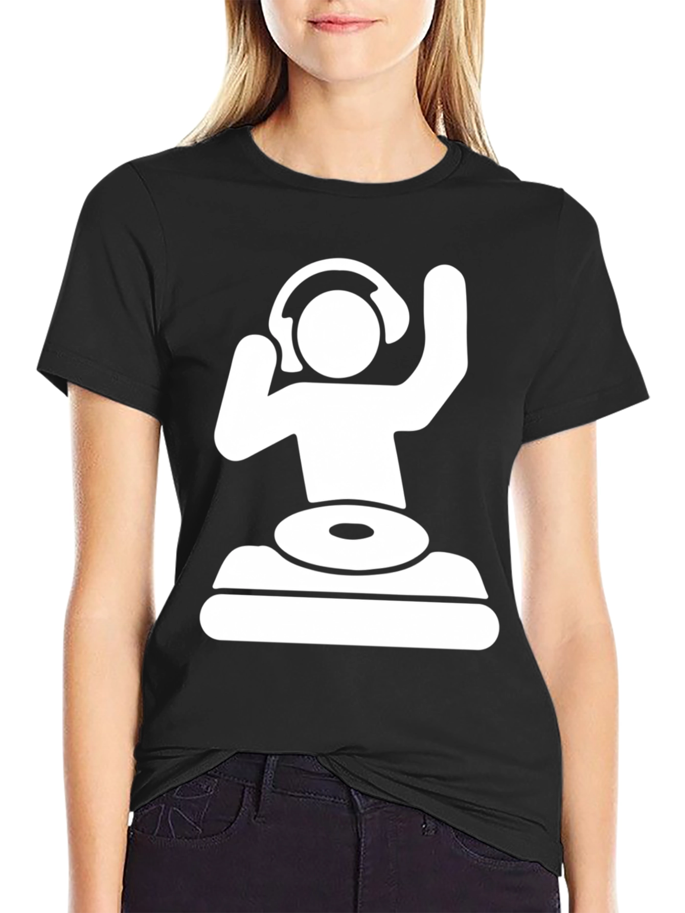 DJ Graphic Tee - Black Crew Neck T-Shirt
