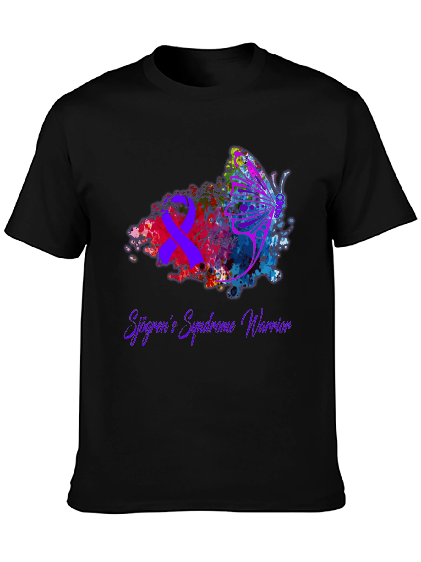 Sjogrens Syndrome Warrior T-Shirt - Hope Butterfly Awareness