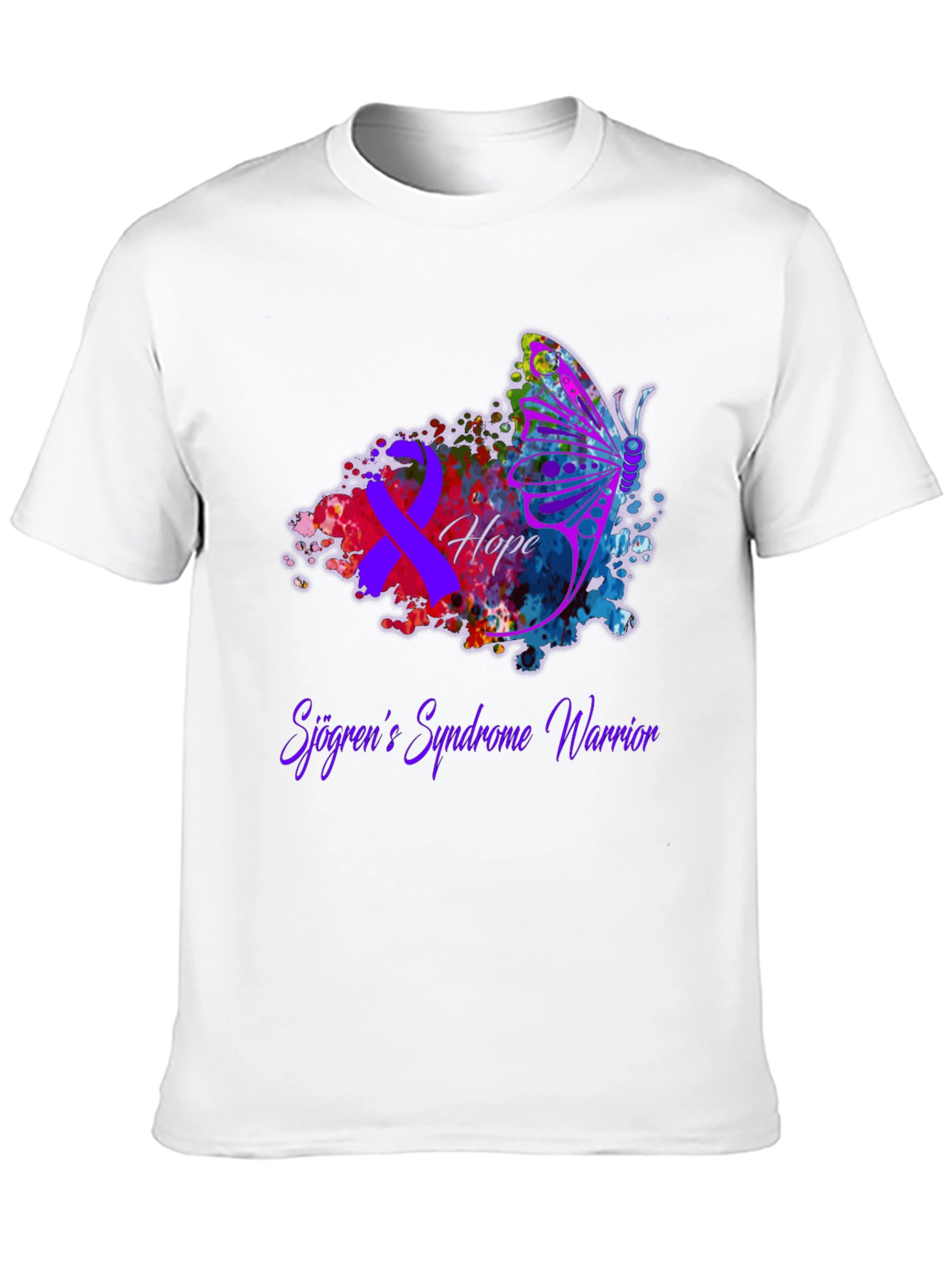 Sjogrens Syndrome Warrior T-Shirt - Hope Butterfly Awareness