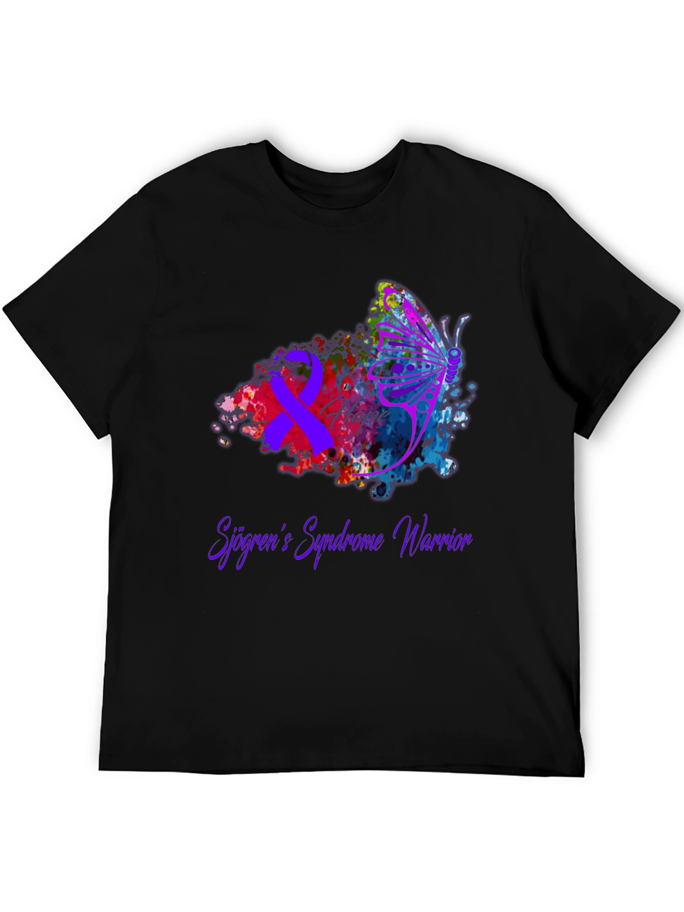Sjogrens Syndrome Warrior T-Shirt - Hope Butterfly Awareness