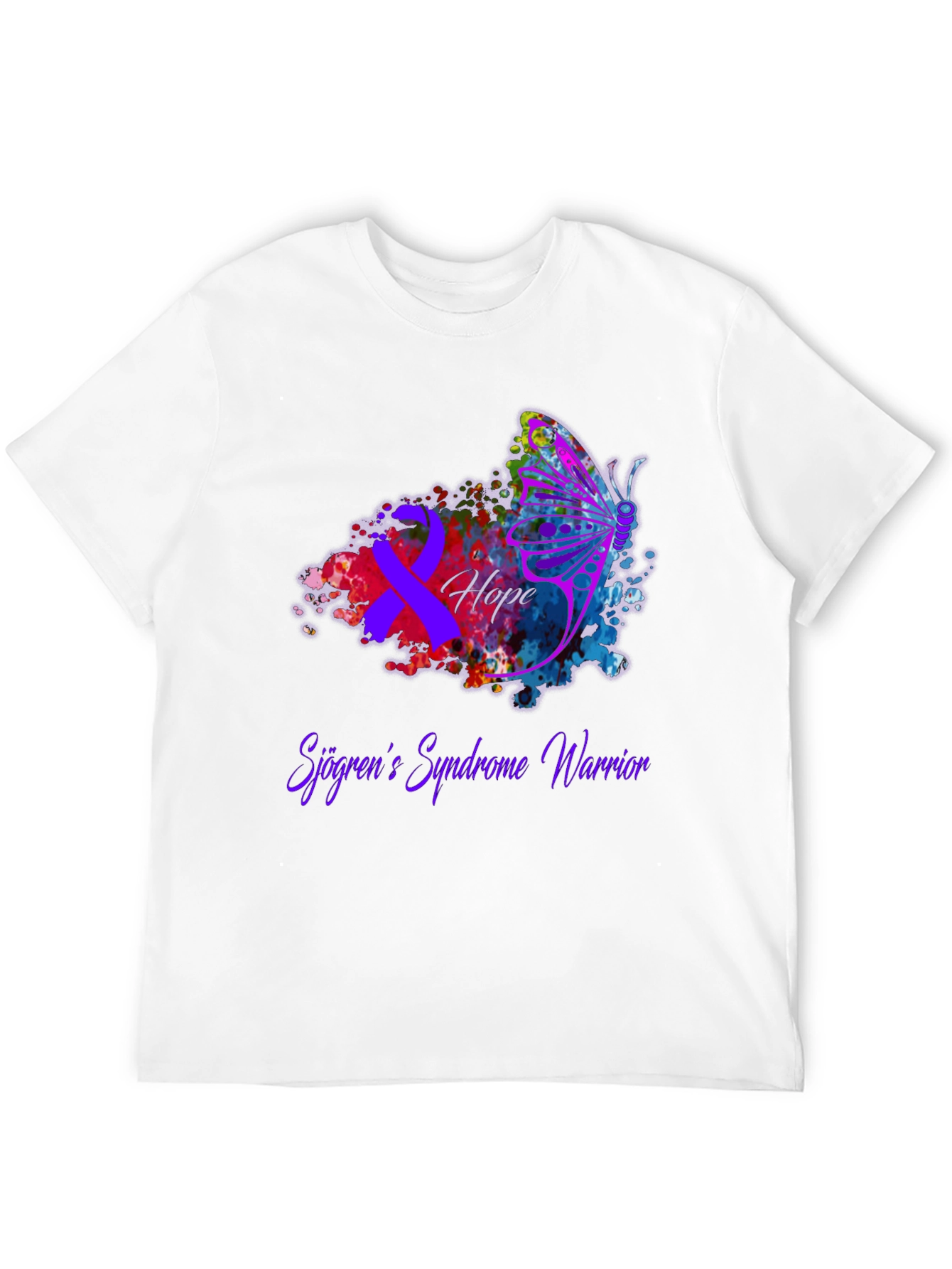 Sjogrens Syndrome Warrior T-Shirt - Hope Butterfly Awareness
