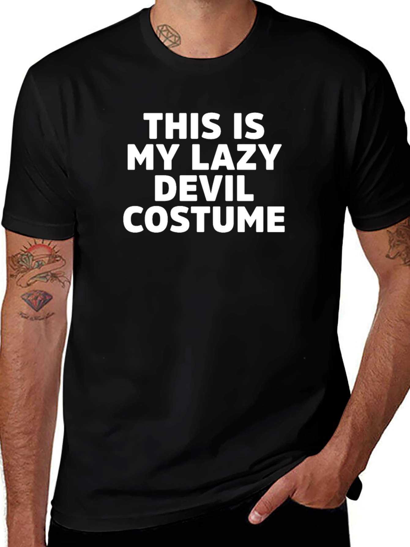 Lazy Devil Costume T-Shirt - Funny Halloween Tee