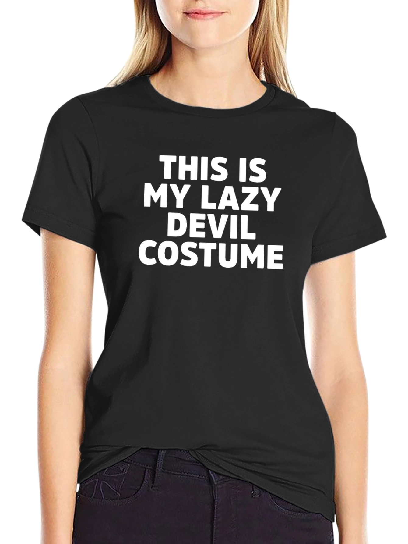 Lazy Devil Costume T-Shirt - Funny Halloween Tee