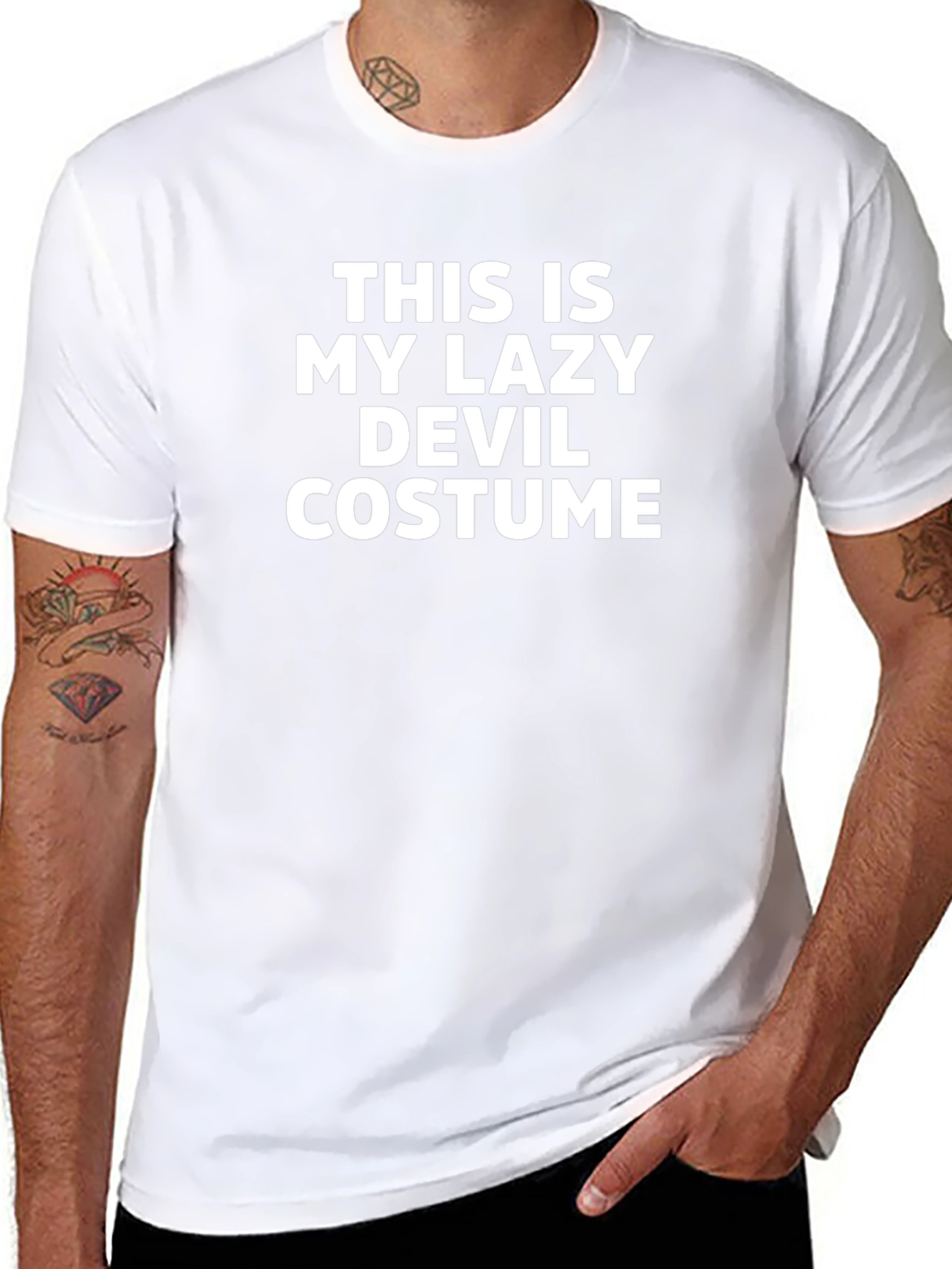 Lazy Devil Costume T-Shirt - Funny Halloween Tee
