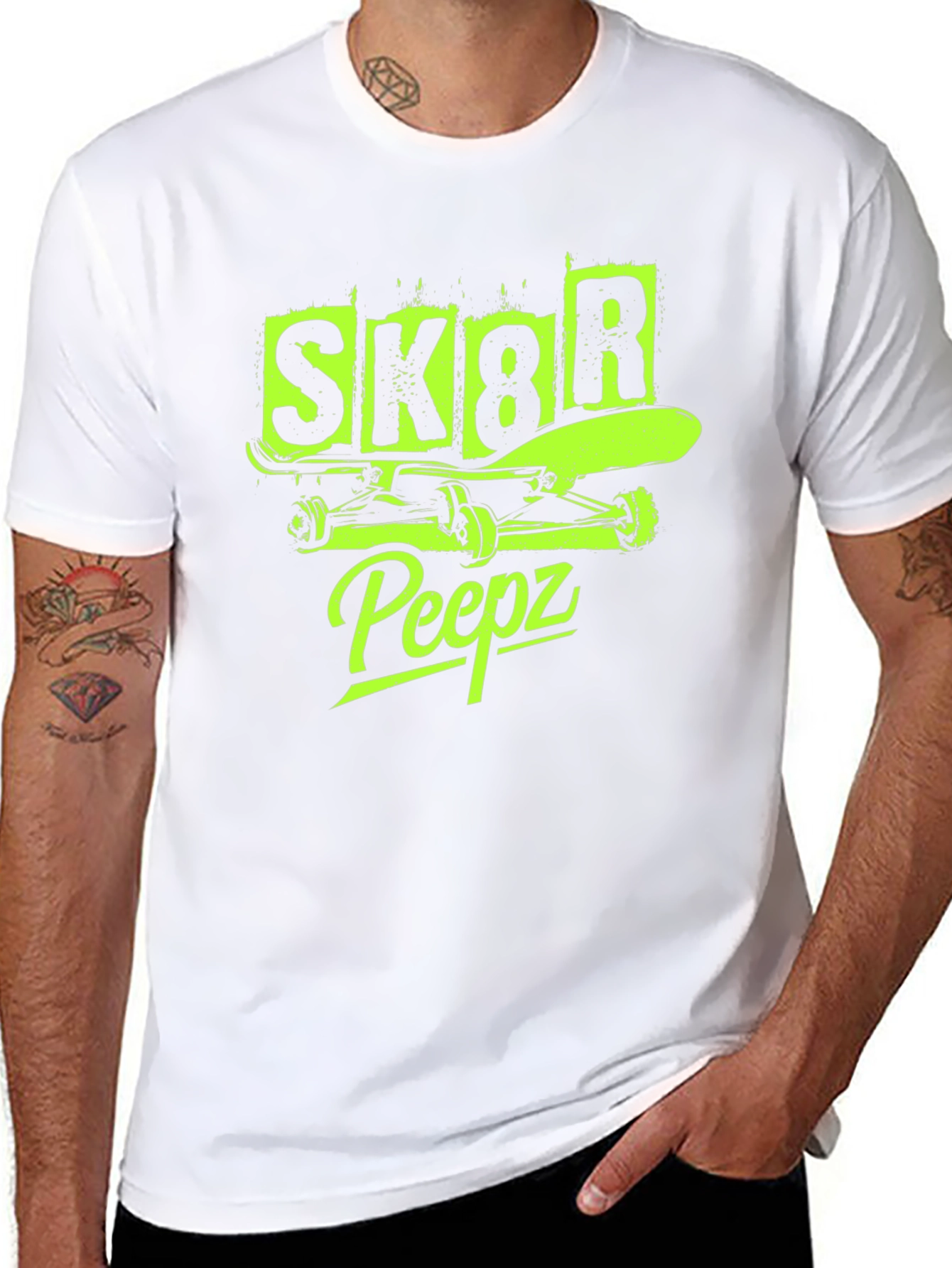 SK8R Peepz Graphic Tee - Skateboarder Style