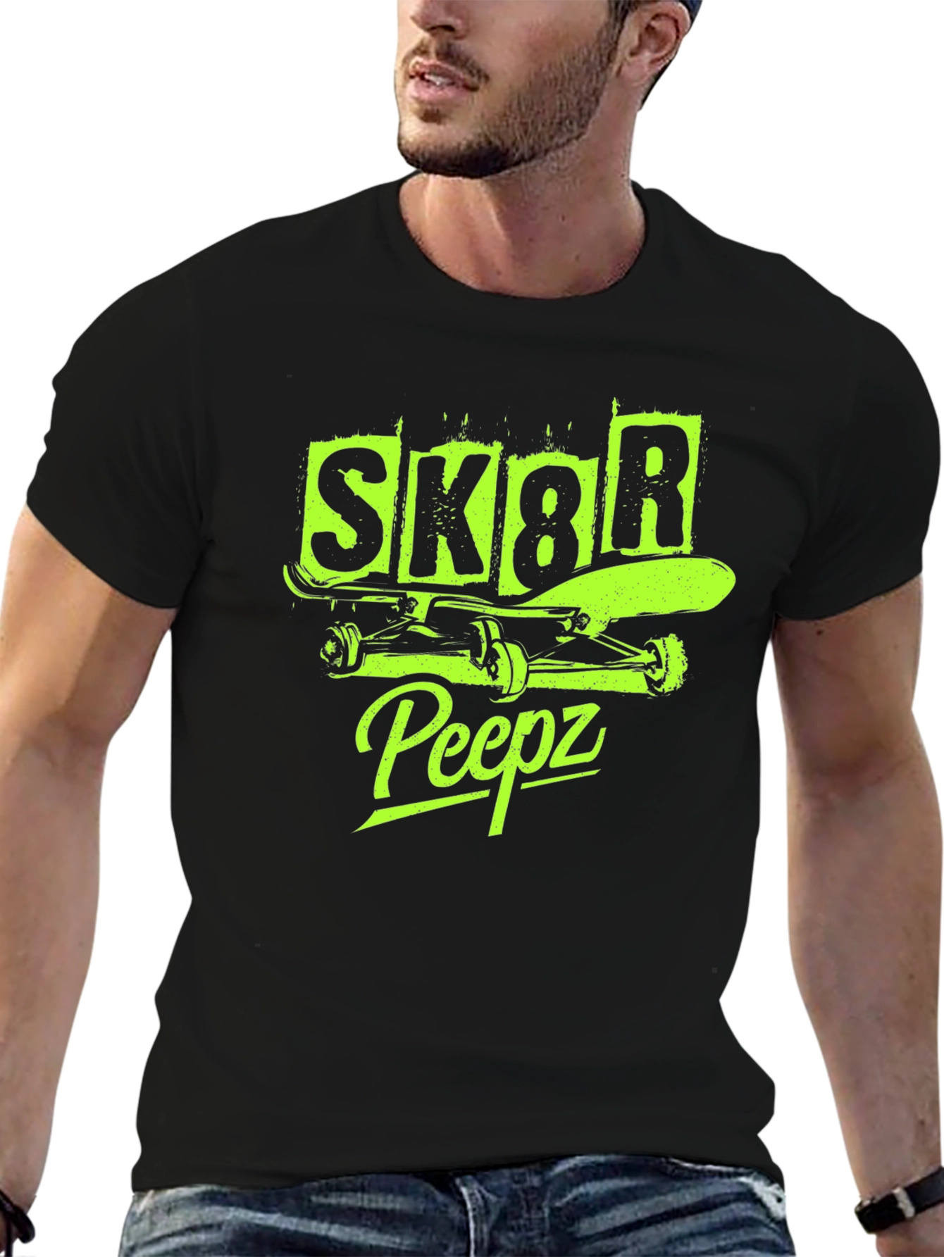 SK8R Peepz Graphic Tee - Skateboarder Style