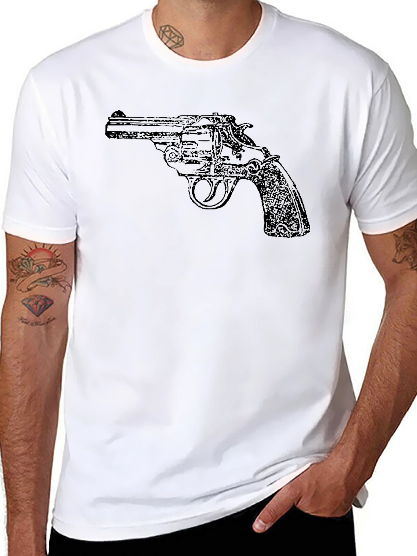 Revolver Graphic Print Black T-Shirt