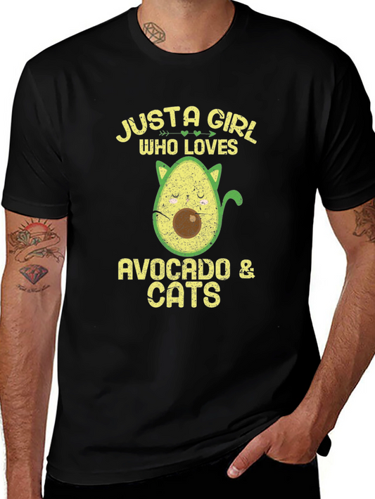 Avocado & Cats Graphic T-Shirt