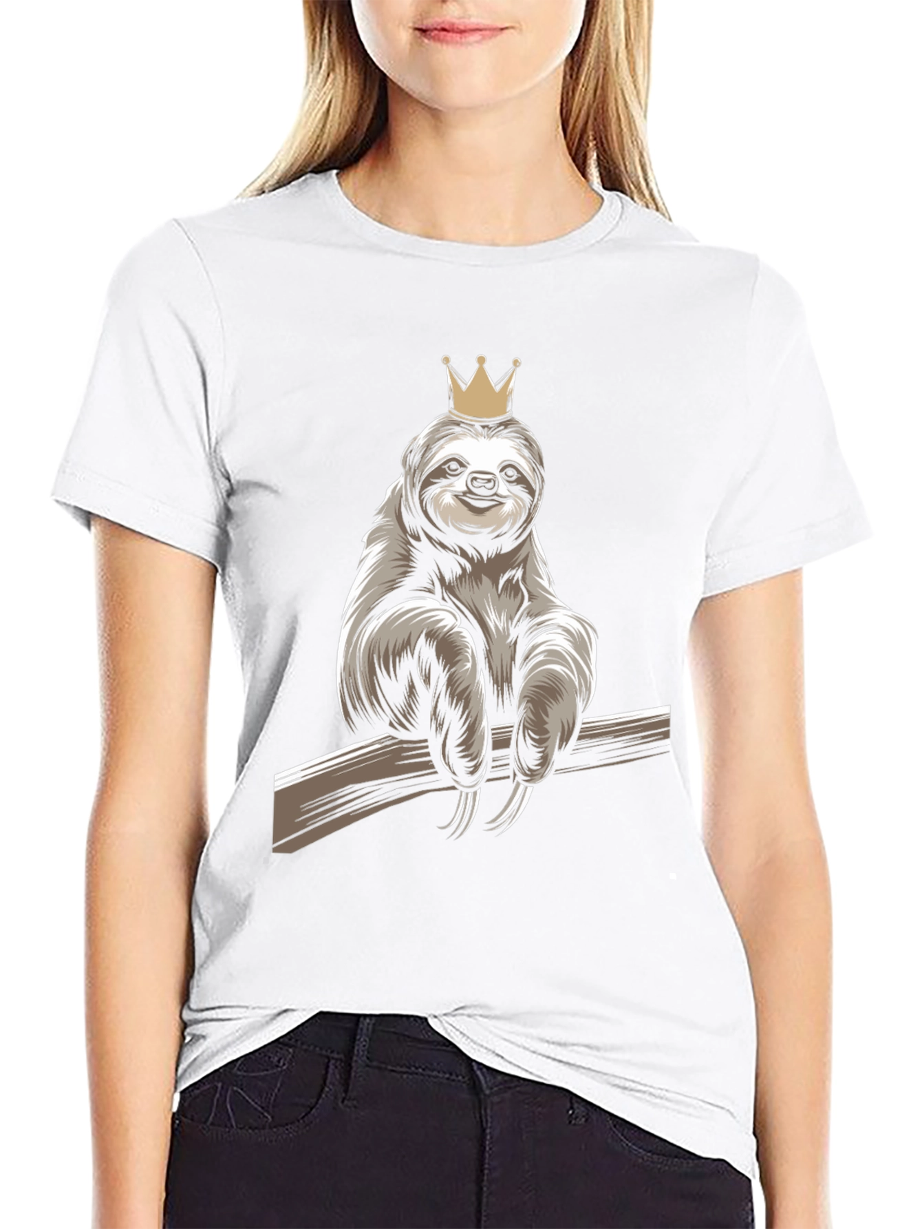 Sloth King Graphic T-Shirt - Relaxed Casual Wear