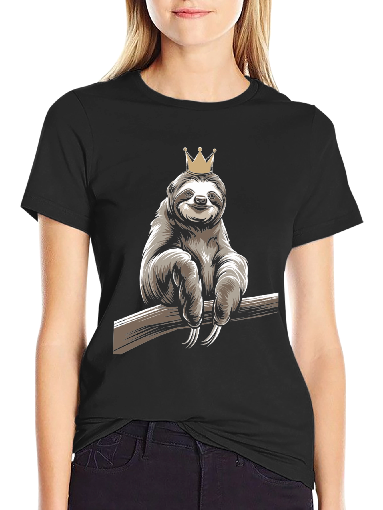 Sloth King Graphic T-Shirt - Relaxed Casual Wear