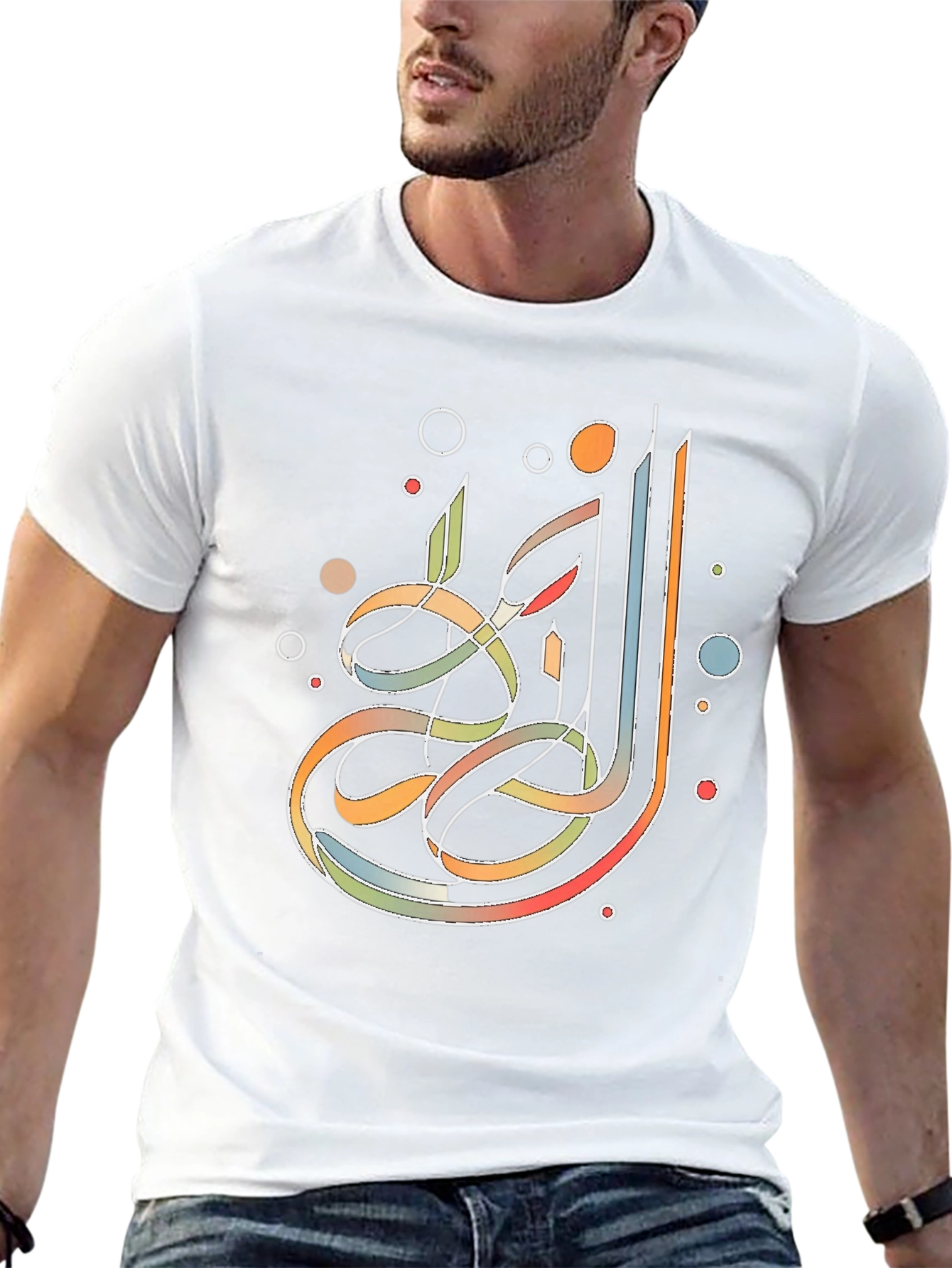 Abstract Calligraphy Graphic T-Shirt - Mens Black Tee