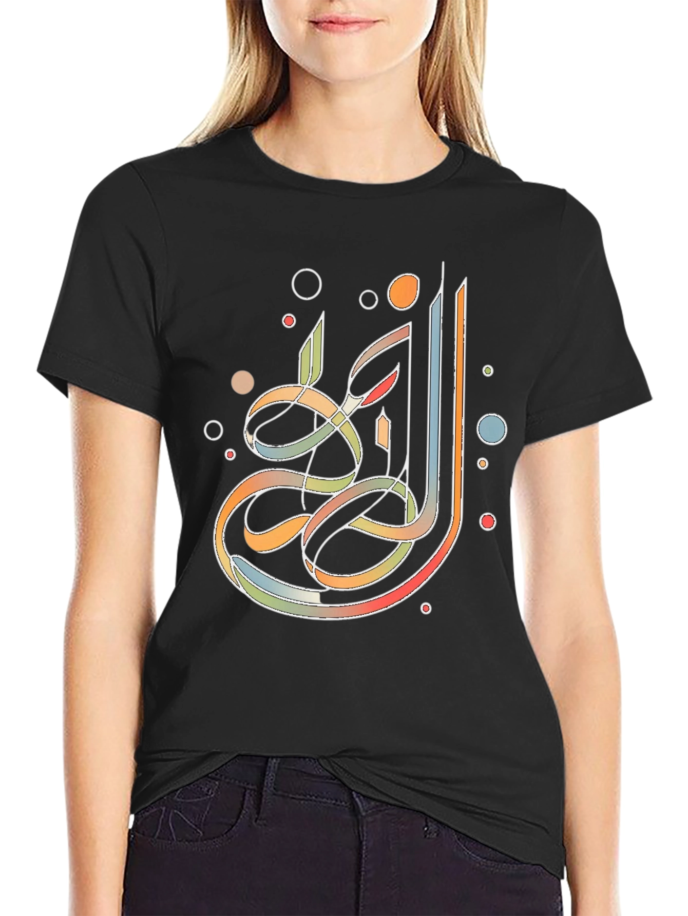 Abstract Calligraphy Graphic T-Shirt - Mens Black Tee