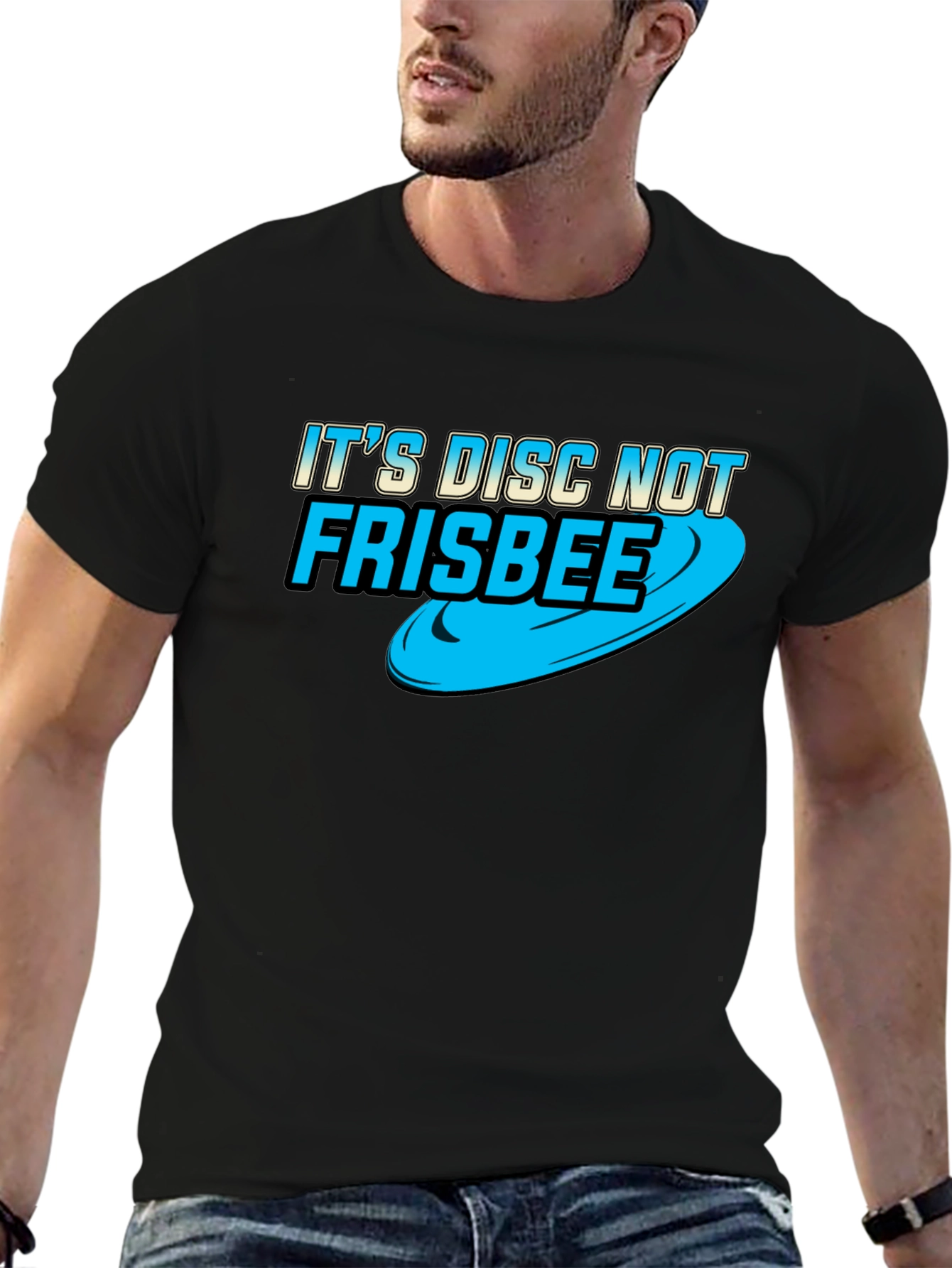 Its Disc Not Frisbee - Black Cotton Tee