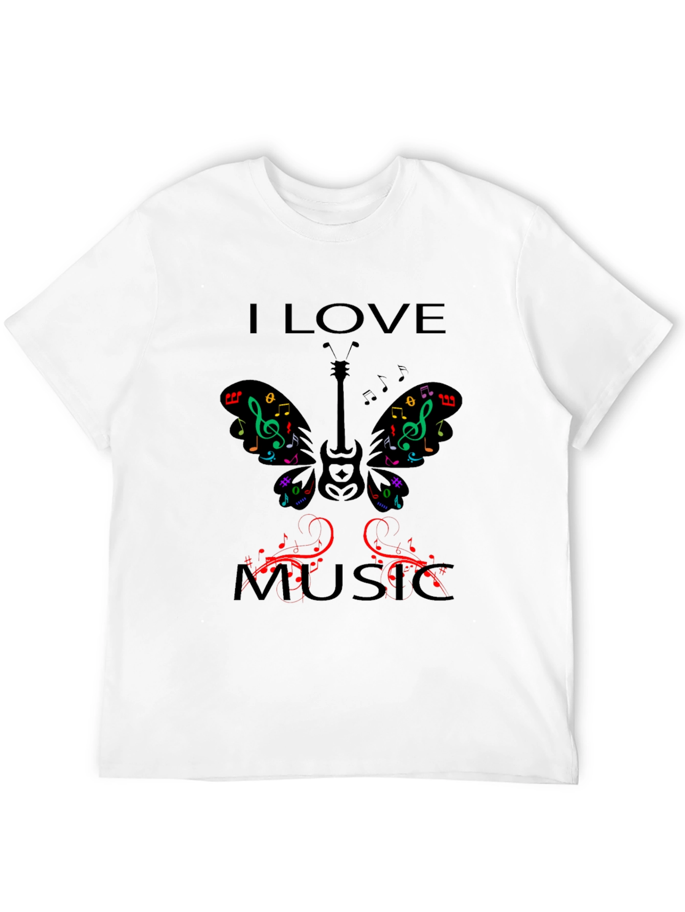I Love Music Graphic Print T-Shirt