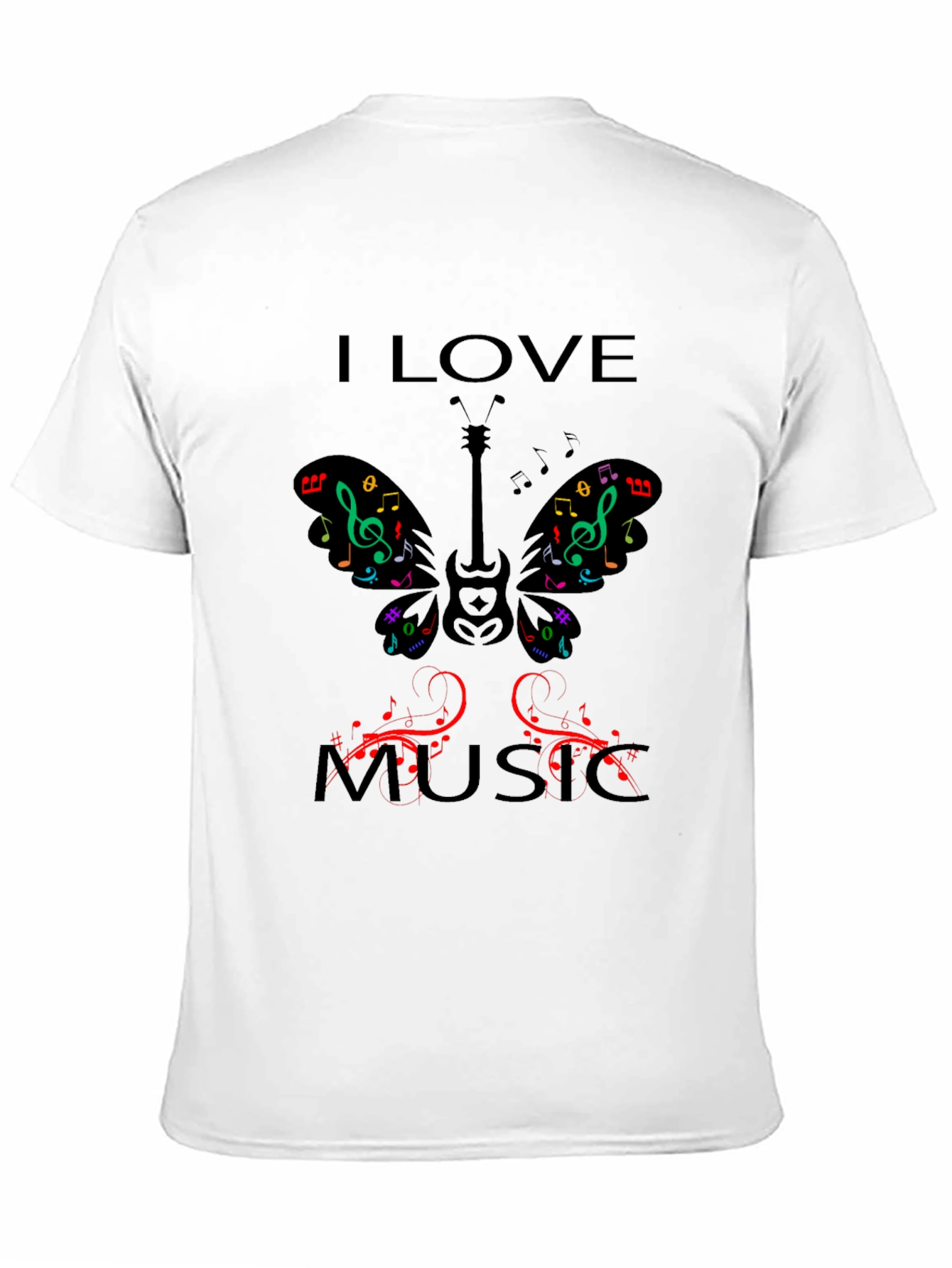 I Love Music Graphic Print T-Shirt