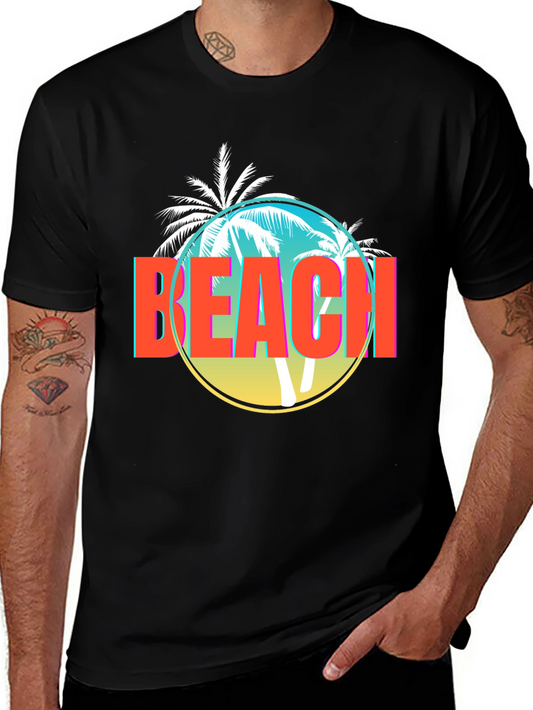 Retro Beach Palm Tree Graphic T-Shirt
