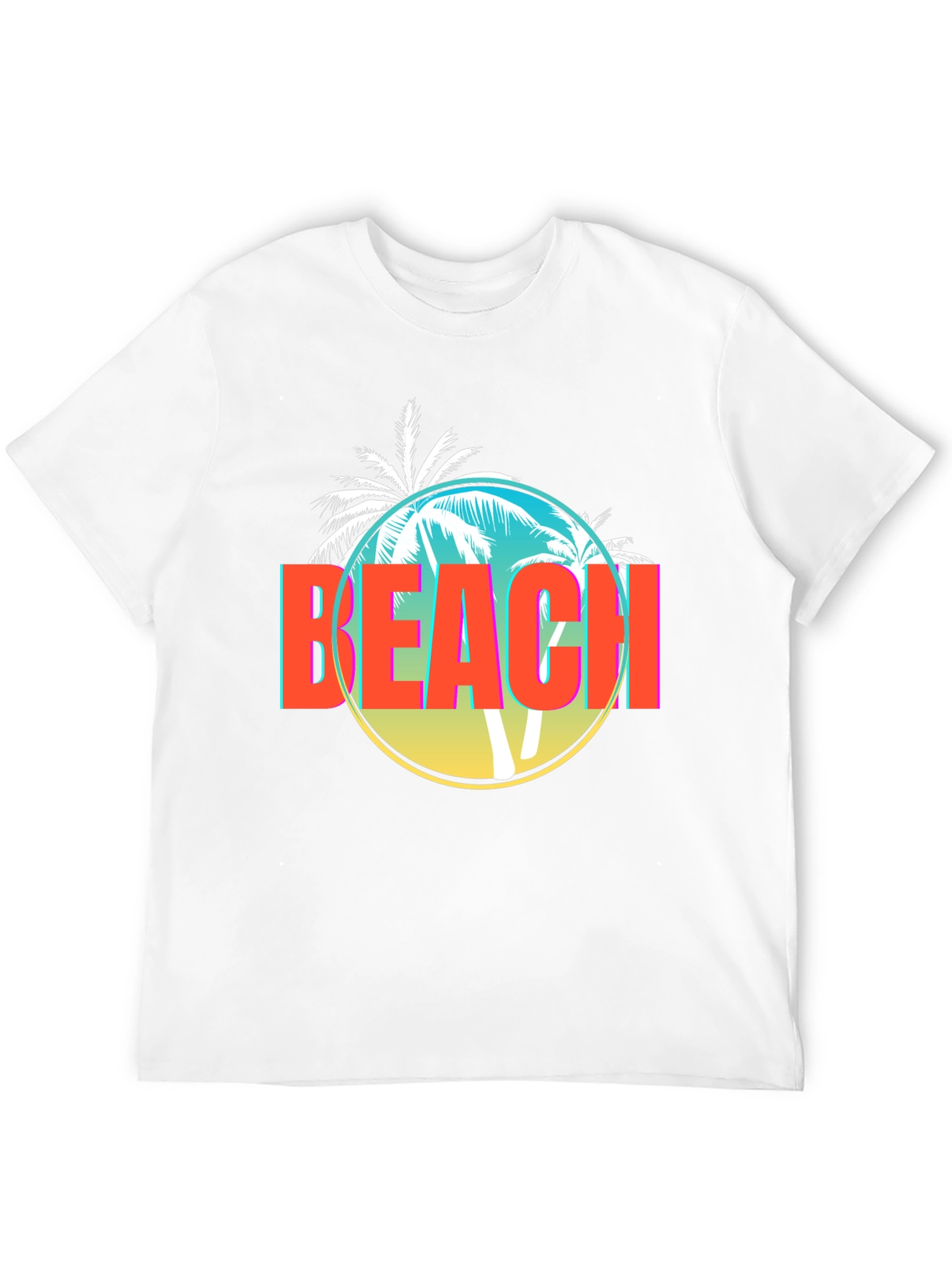Retro Beach Palm Tree Graphic T-Shirt