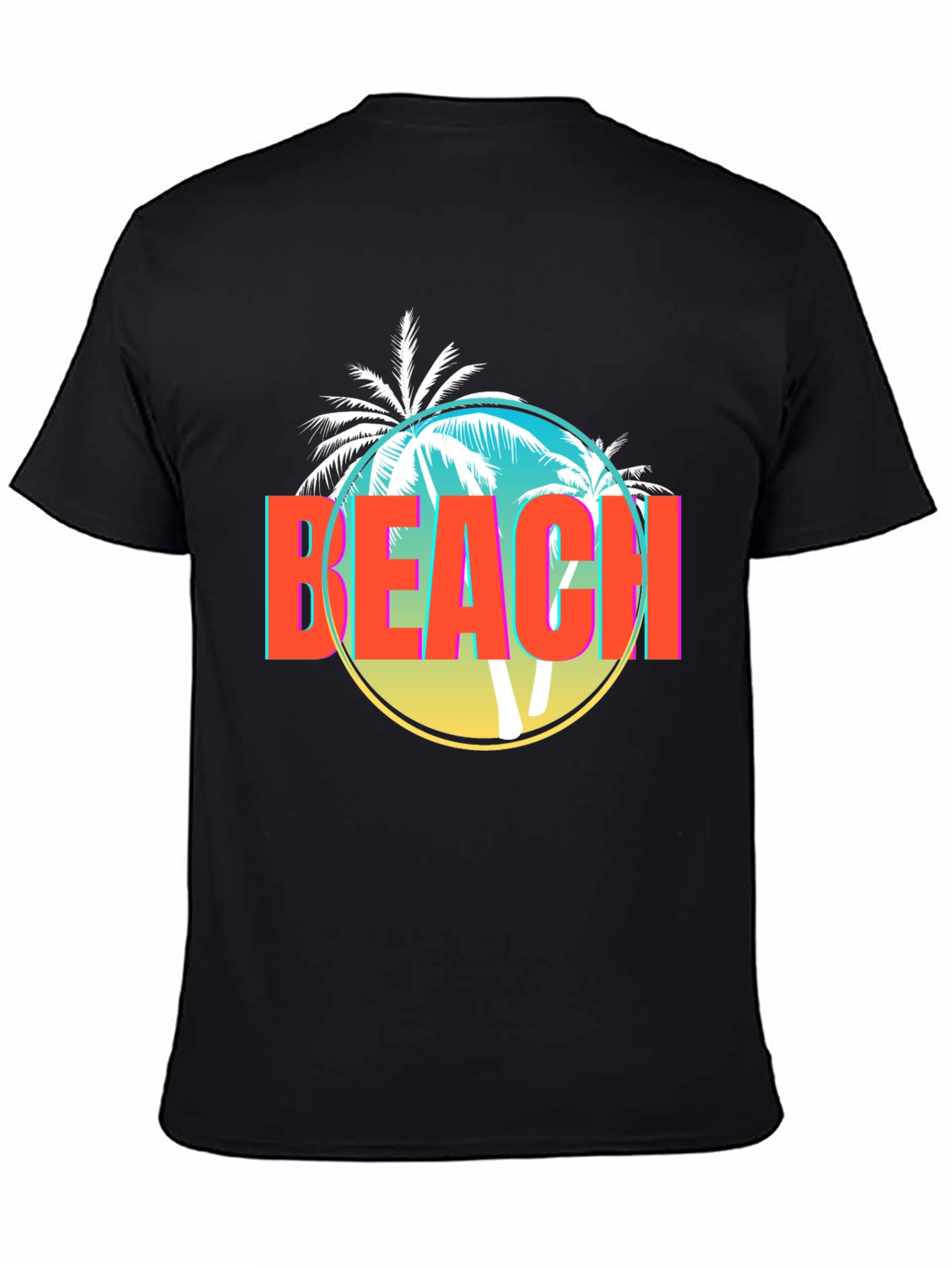 Retro Beach Palm Tree Graphic T-Shirt