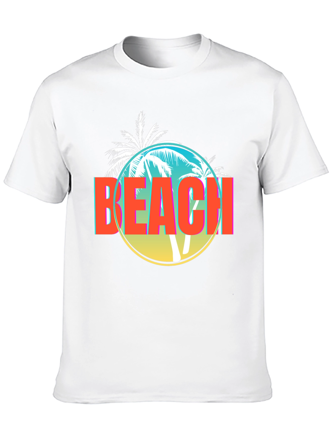 Retro Beach Palm Tree Graphic T-Shirt