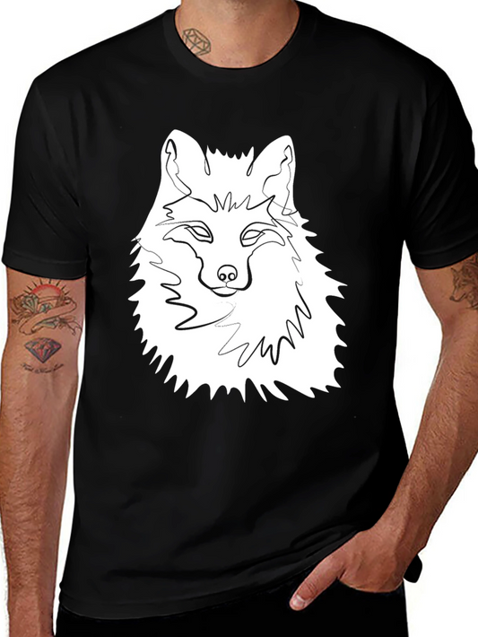 Fox Graphic Tee - Modern Line Art Design