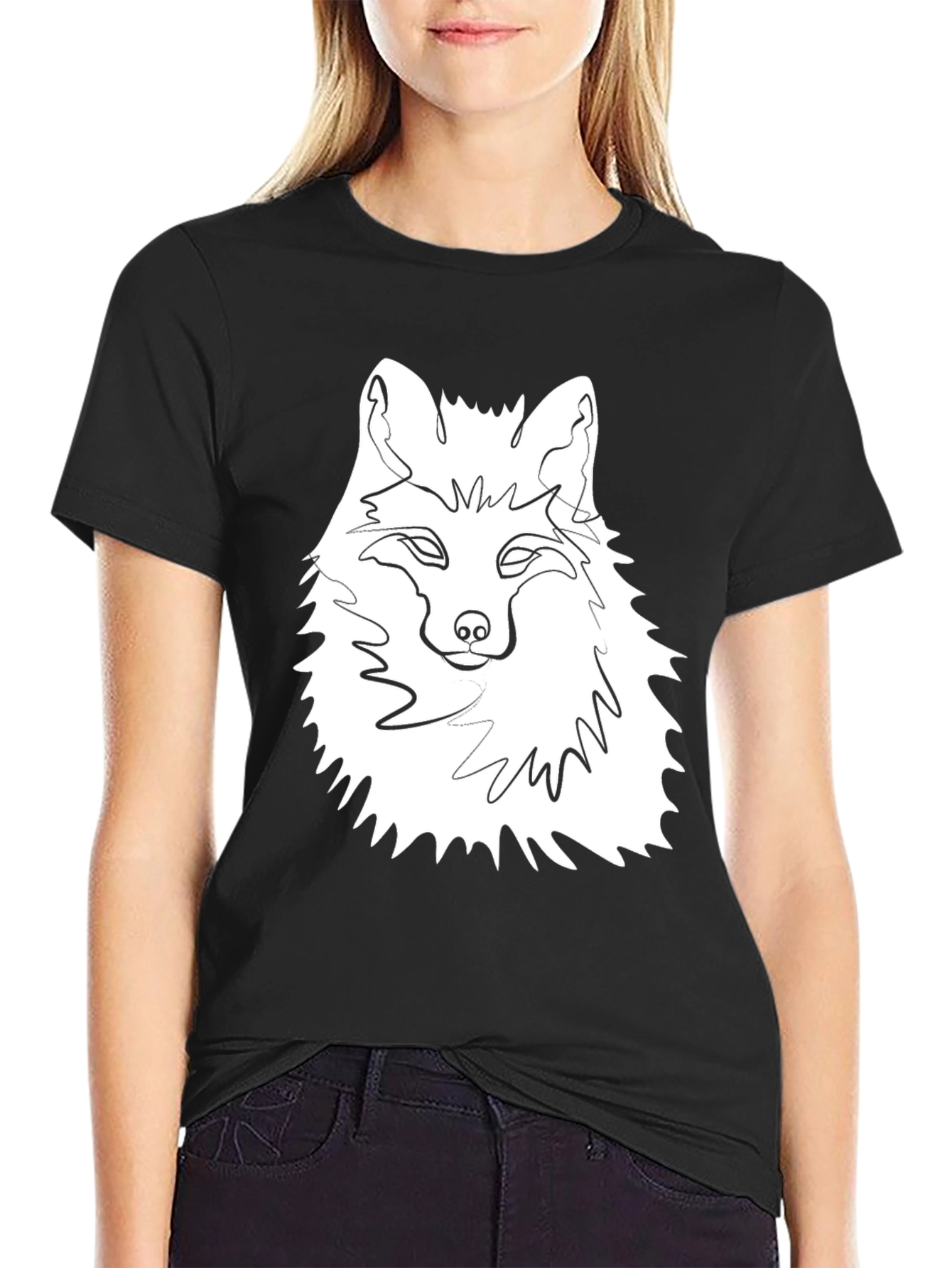 Fox Graphic Tee - Modern Line Art Design