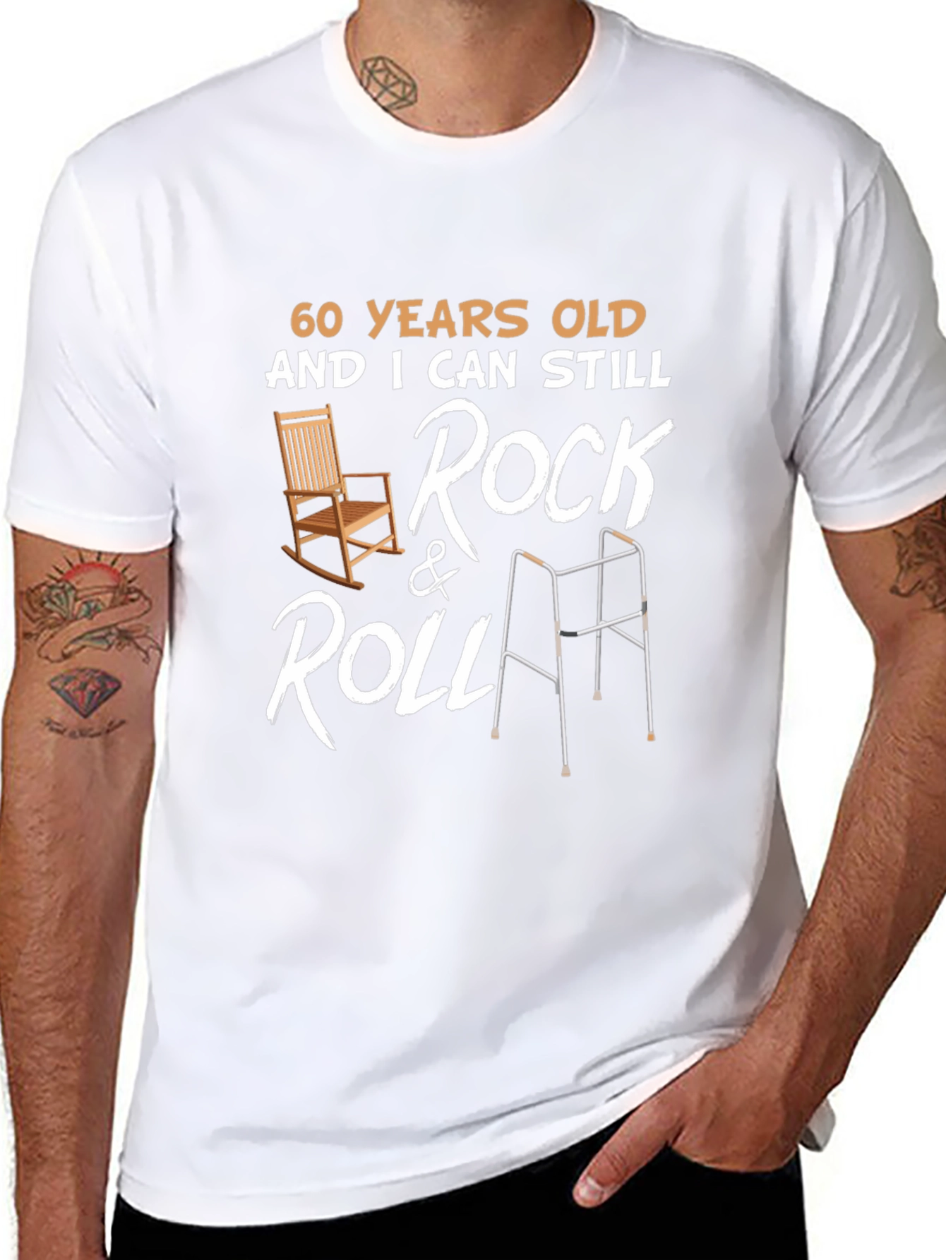60 Years Old Rock & Roll Graphic T-Shirt
