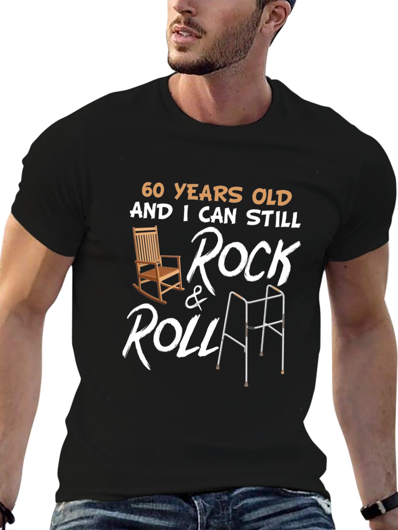 60 Years Old Rock & Roll Graphic T-Shirt