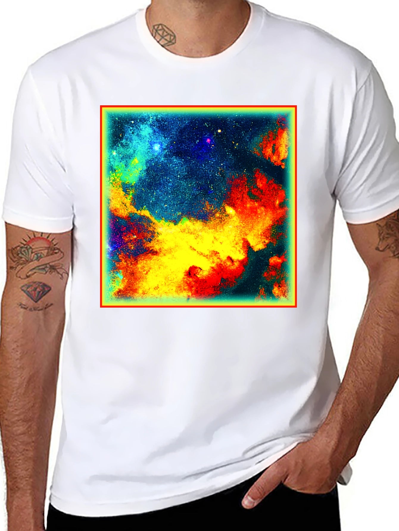 Nebula Galaxy Graphic Tee - Mens Black T-Shirt