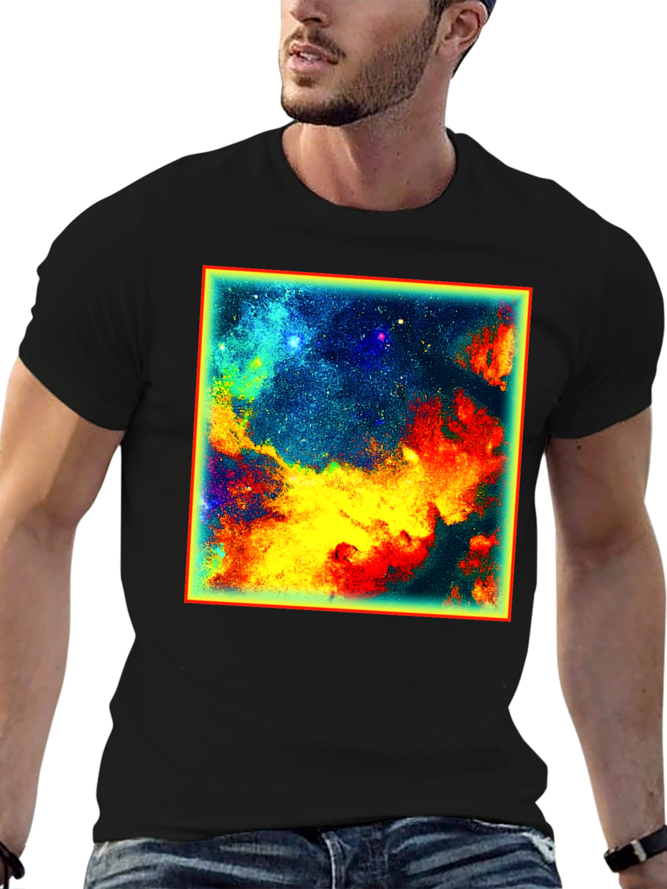Nebula Galaxy Graphic Tee - Mens Black T-Shirt