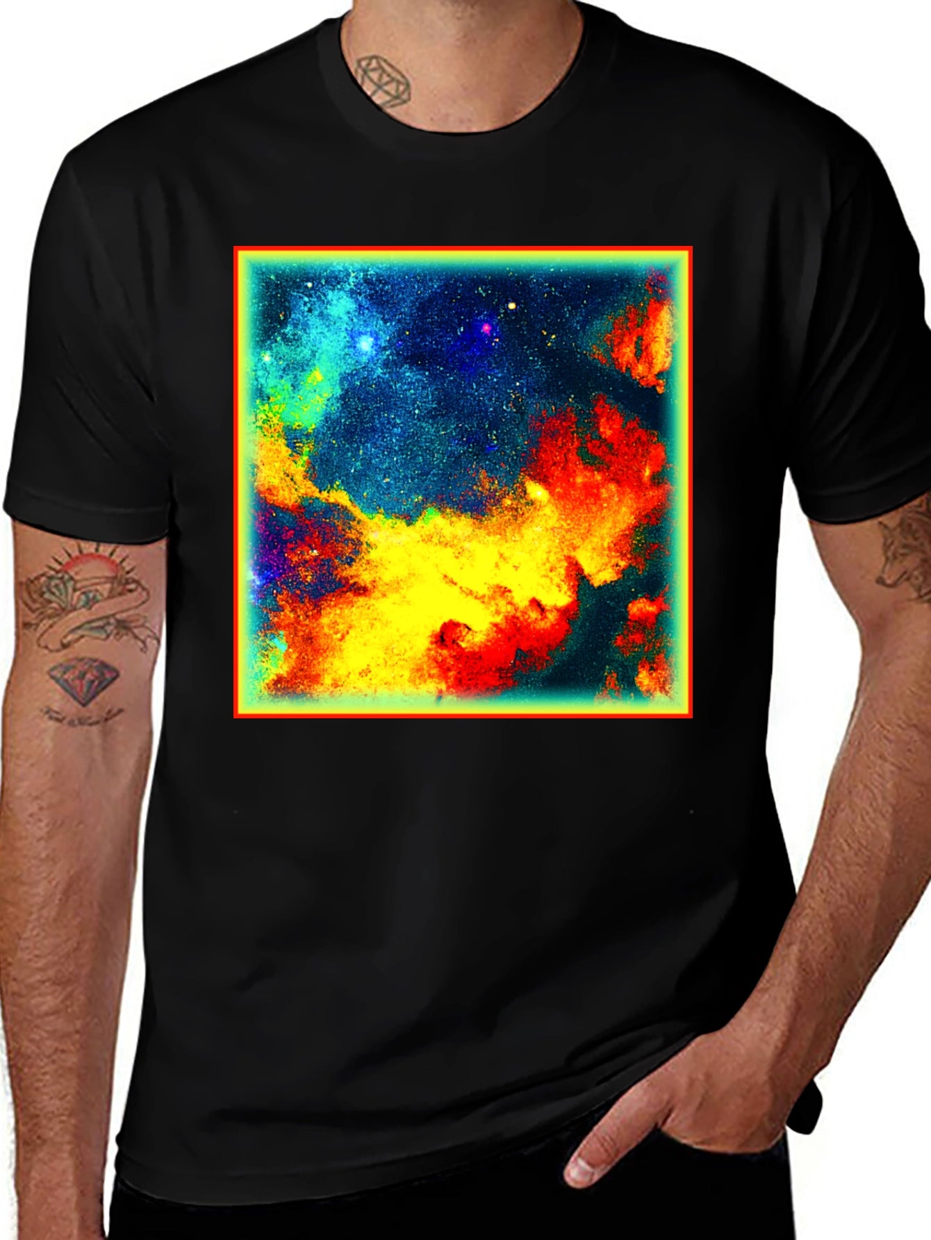 Nebula Galaxy Graphic Tee - Mens Black T-Shirt
